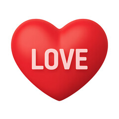 photorealistic 3d render of vibrant red heart icon
