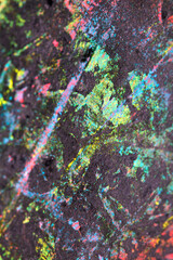 Thick abstract paint surface with heavy texture looking a bit like graffiti hand drawn real dark...