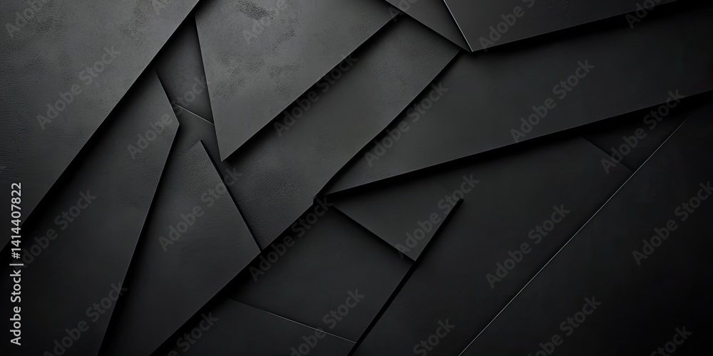 Poster abstract dark texture geometric black panels and sharp angles minimalist design