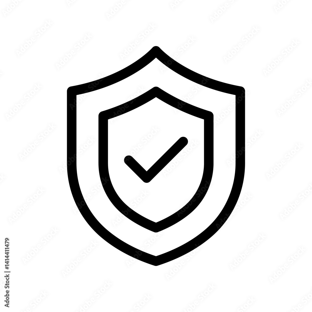 Poster checkmark with shield icon