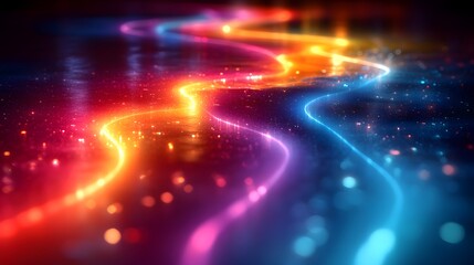 Obraz premium a close up of a colorful background with a stream of light