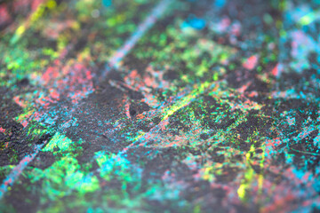 Thick abstract paint surface with heavy texture looking a bit like graffiti hand drawn real dark...