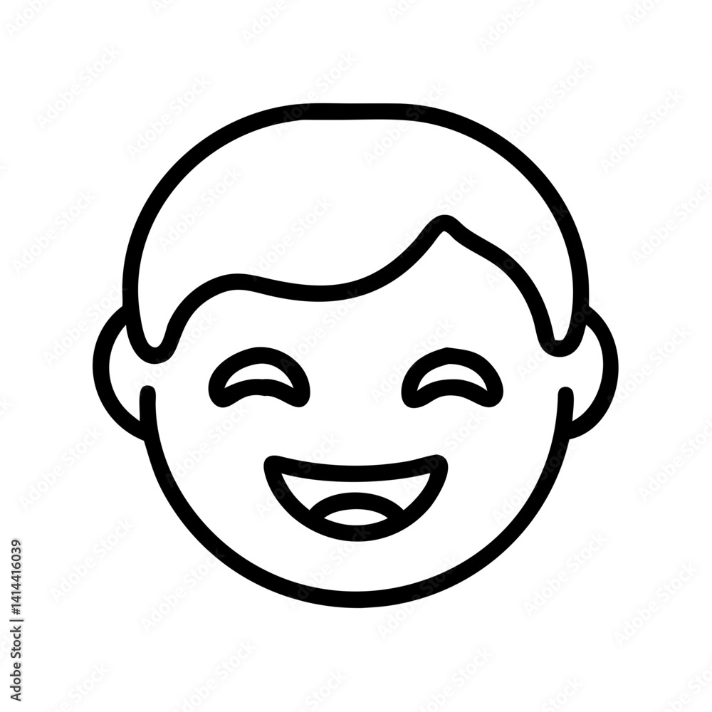 Poster happy child smiling icon with a joyful expression
