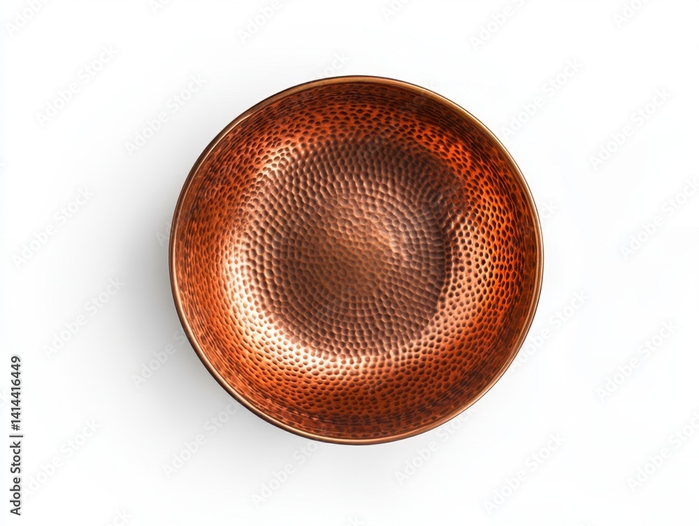 Aufkleber elegant hammered copper bowl on a clean white background creating a warm and inviting atmosphere wit