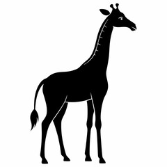 Black Giraffe Silhouette Clipart
