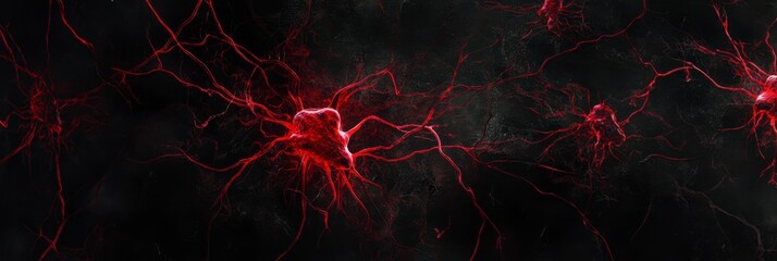 Red Neural Network Background Design for Science and Technology Use