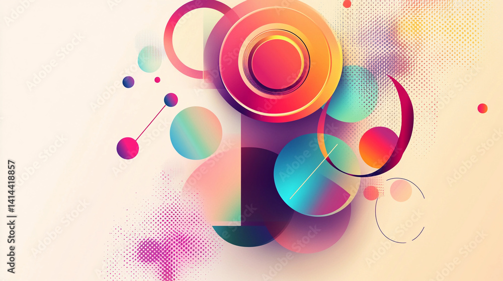 Aufkleber colorful abstract circles create vibrant visual harmony generative ai