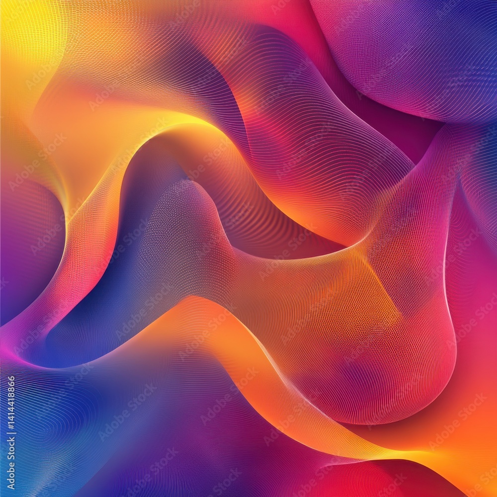 Poster color fluid mesh curve abstract background