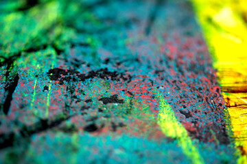 Thick abstract paint surface with heavy texture looking a bit like graffiti hand drawn real dark...