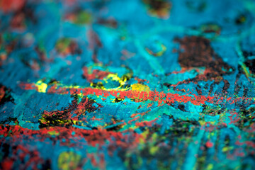 Thick abstract paint surface with heavy texture looking a bit like graffiti hand drawn real dark...