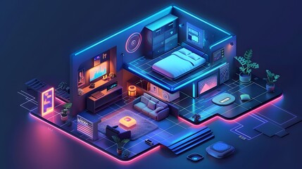 Smart Home Technology Futuristic Apartment Design Room Interior