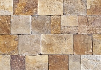 Fototapeta premium Textured Brown and Beige Natural Stone Wall Background for Design