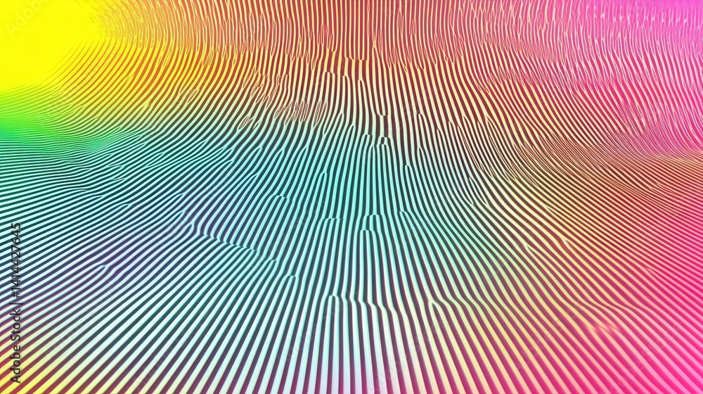 Poster vibrant abstract waves in colorful gradient pattern design