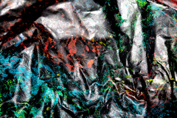 Thick abstract paint surface with heavy texture looking a bit like graffiti hand drawn real dark...