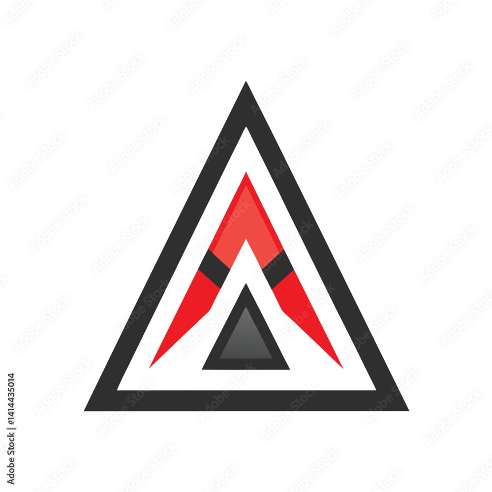 Poster Clean Triangle With Centered Dot Logo Icon