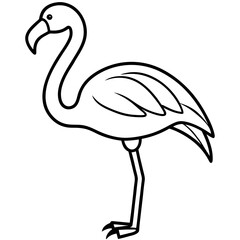 Clean and Simple Flamingo Outline