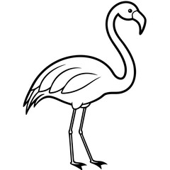Obraz premium Clean and Simple Flamingo Outline