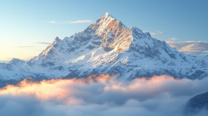 Obraz premium Majestic Mountain Peak at Dawn