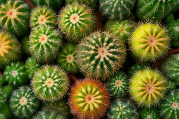 Obraz premium Close-up of a Cactus with Spikes and Sunlight. Beautiful simple AI generated image