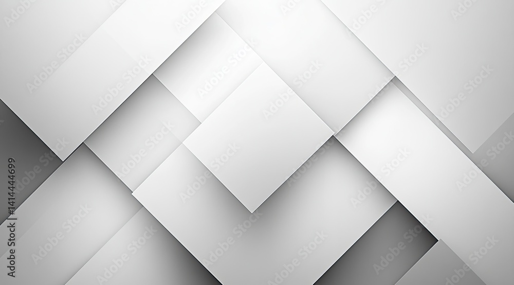 Aufkleber abstract white background with geometric rhombus and overlapping rectangles design