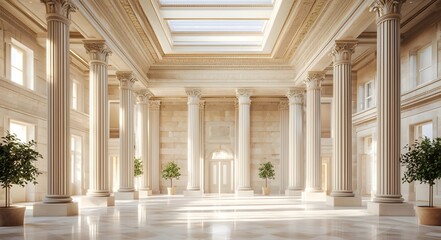 Fototapeta premium Architectural interior hall space