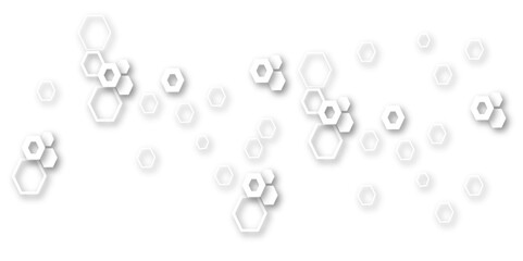 Minimalist High-Tech Concept Featuring a Seamless White and Grey Hexagon Grid Pattern, Perfect for Backgrounds, Web Design, and Innovative Digital Illustrations	