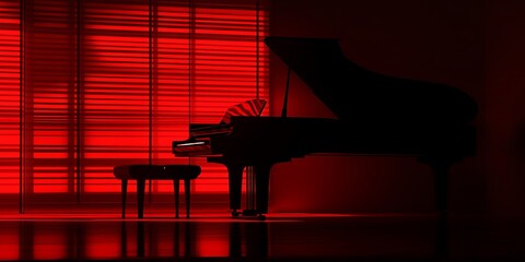 Red Piano Room Interior