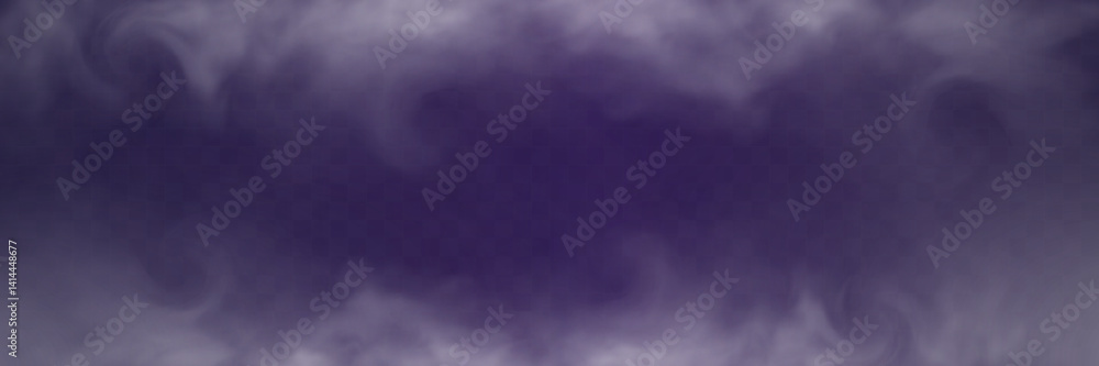 Poster realistic white smoke or mist effect with soft, swirling patterns on a transparent background. perfe