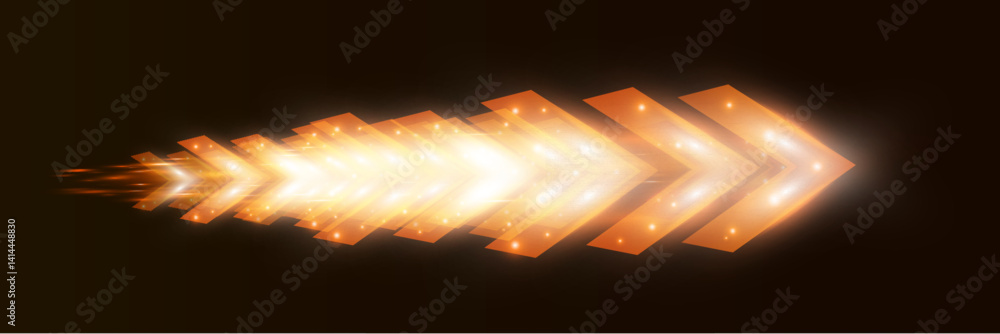 Poster futuristic speed background with glowing arrows, motion blur, digital technology concept, fast-movin