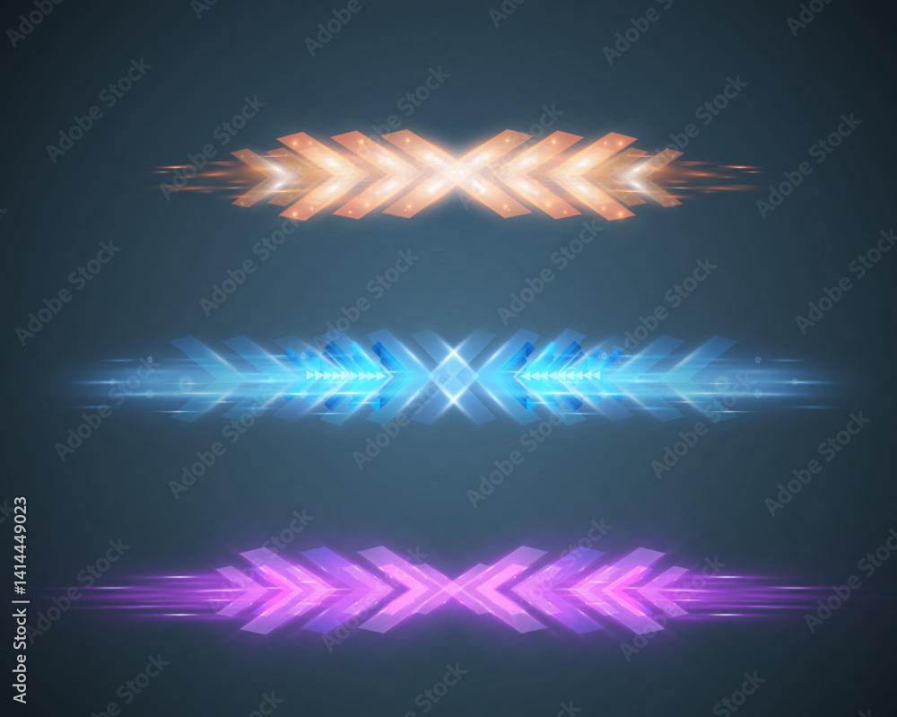 Poster futuristic speed background with glowing arrows, motion blur, digital technology concept, fast-movin