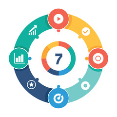 vector infographic-circle cycle diagram vector image on white background