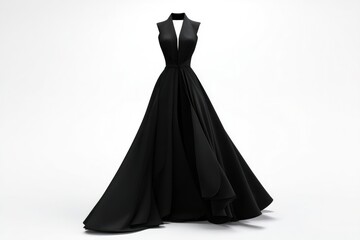 Naklejka premium Elegant Black Gown: A Simple, Sophisticated Silhouette