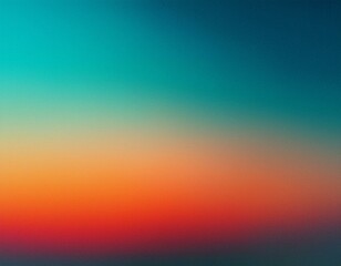 Obraz premium Grainy gradient background teal orange red blue retro noise texture