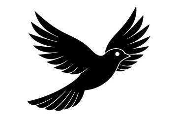 Obraz premium Elegant Black Silhouette Of A Bird In Flight With Open Wings On White Background Vector Illustration, bird, flying, silhouette, vector, illustration, animal, wing, black, white, art, design, graphic