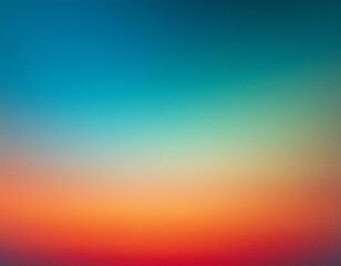 Obraz premium Grainy gradient background teal orange red blue retro noise texture
