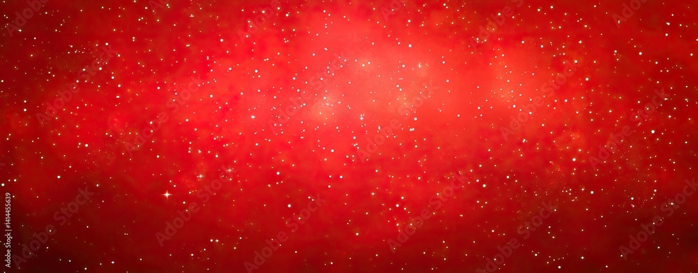 Poster blurry red nebula with twinkling stars in outer space fantasy backdrop effect