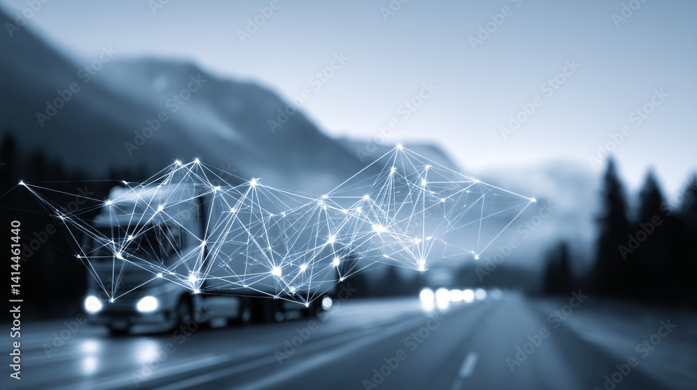 Poster ai in logistics with predictive maintenance and optimized routing