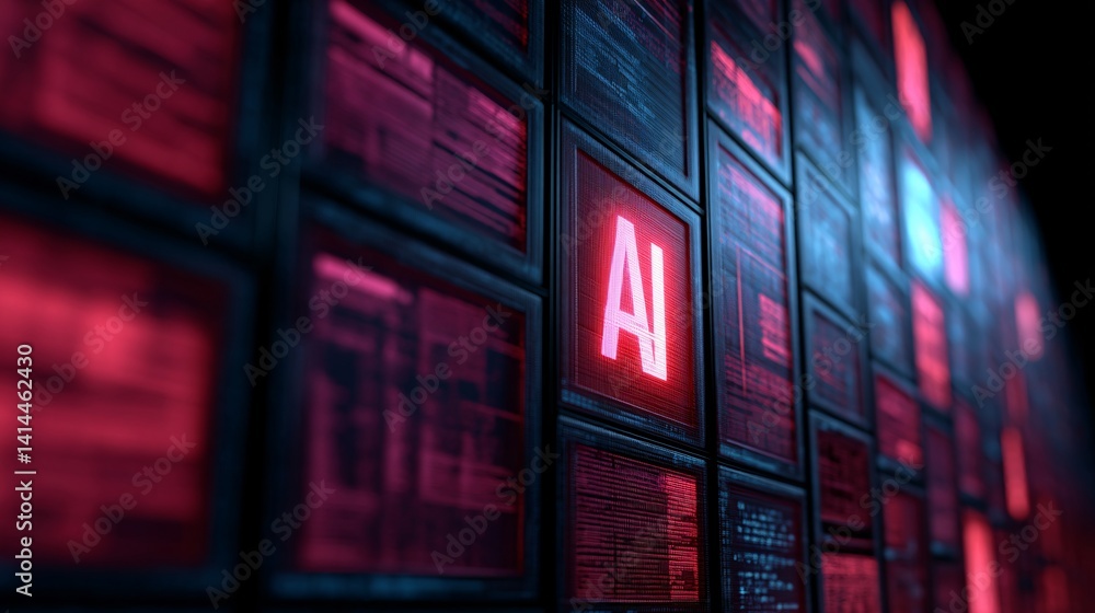 Poster ai in cybersecurity with real-time threat detection and response