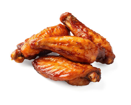  grilled chicken wings on a transparent background