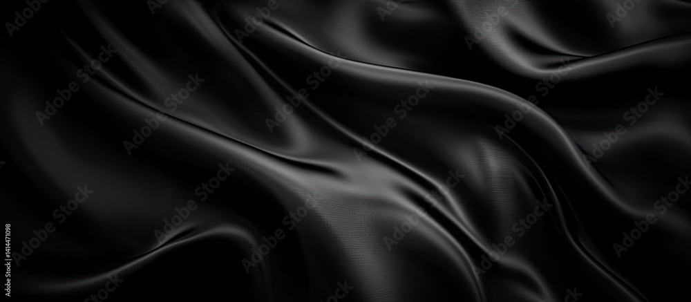 Poster Dark Abstract Fabric Satin Texture with Rich Depth and Flowing Waves Design