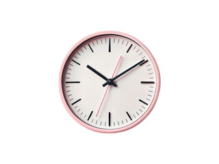 Pink Round Wall Clock on Black Background Time Management Concept