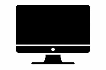 Desktop Monitor Silhouette Vector Illustration