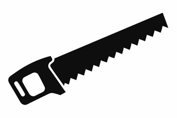 Hand Saw Silhouette Vector Illustration