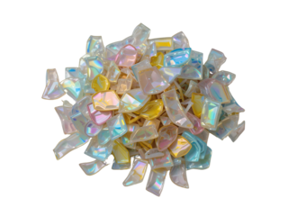Abstract Iridescent Plastic Fragment Isolated.