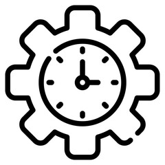 Gear Clock Icon Design