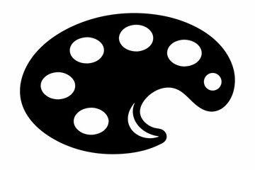 Fototapeta premium painter palette silhouette vector illustration black