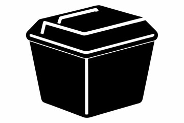 plastic storage bin silhouette vector illustration