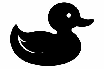 rubber duck silhouette vector illustration black and