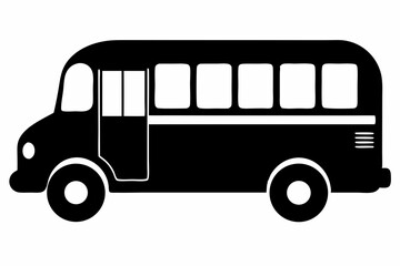 school bus silhouette vector illustration black and