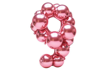 Fototapeta premium A vibrant arrangement of pink balloons forms the number nine, perfect for birthday celebrations